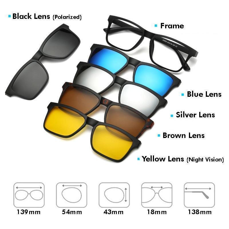 Norvo | 5-i-1 Utbyttbare Solbriller