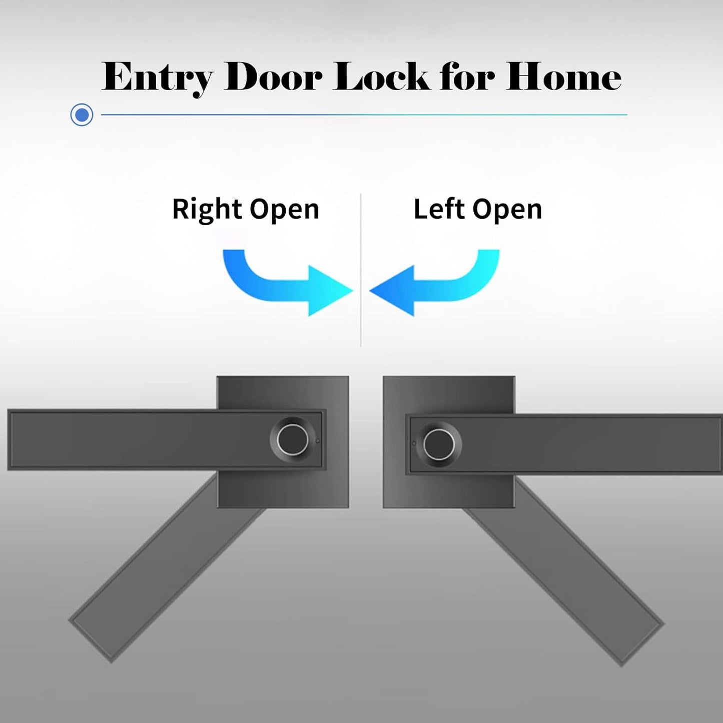 Frendorf | Smart Fingeravtrykksdørhåndtaklås med nøkkeltilgang og 30 brukerkapasitet – Nivora