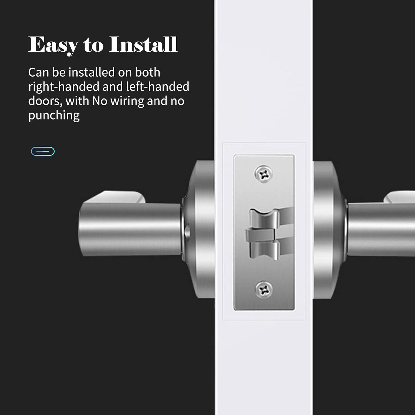 Frendorf | Smart Fingeravtrykksdørhåndtaklås med nøkkeltilgang og 30 brukerkapasitet – Nivora
