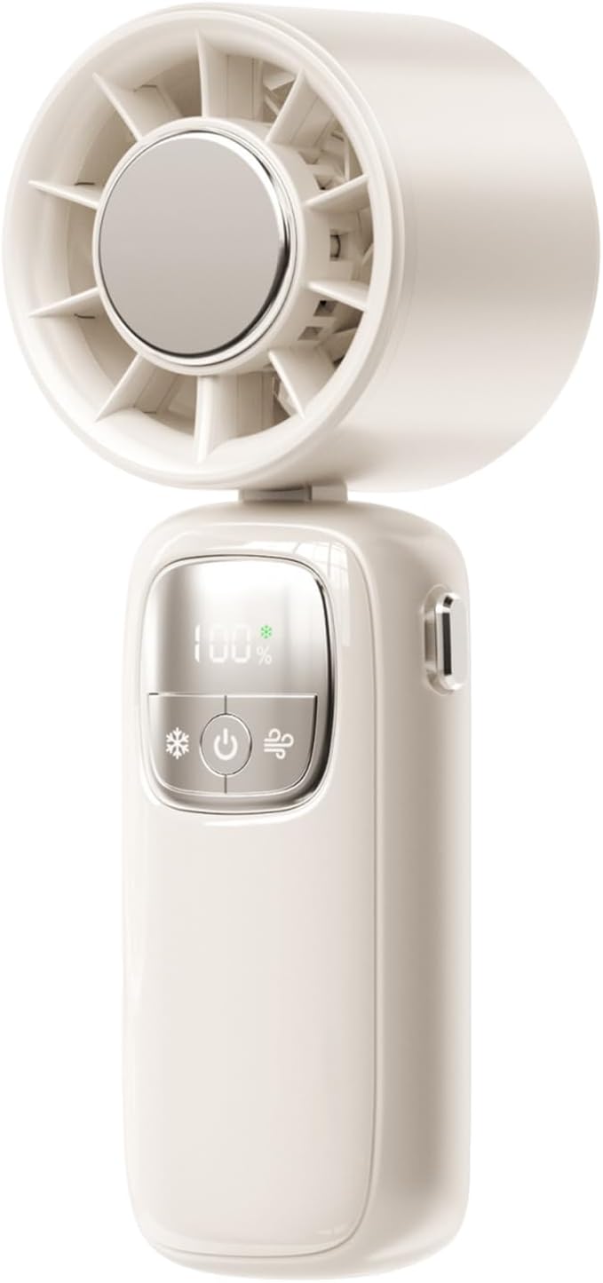 Norvo | Bærbar sammenleggbar håndholdt vifte med LED-skjerm 100 hastigheter