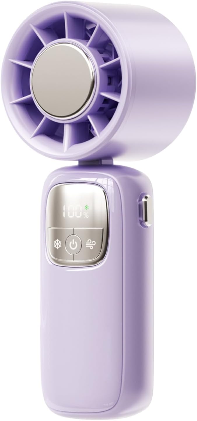 Norvo | Bærbar sammenleggbar håndholdt vifte med LED-skjerm 100 hastigheter