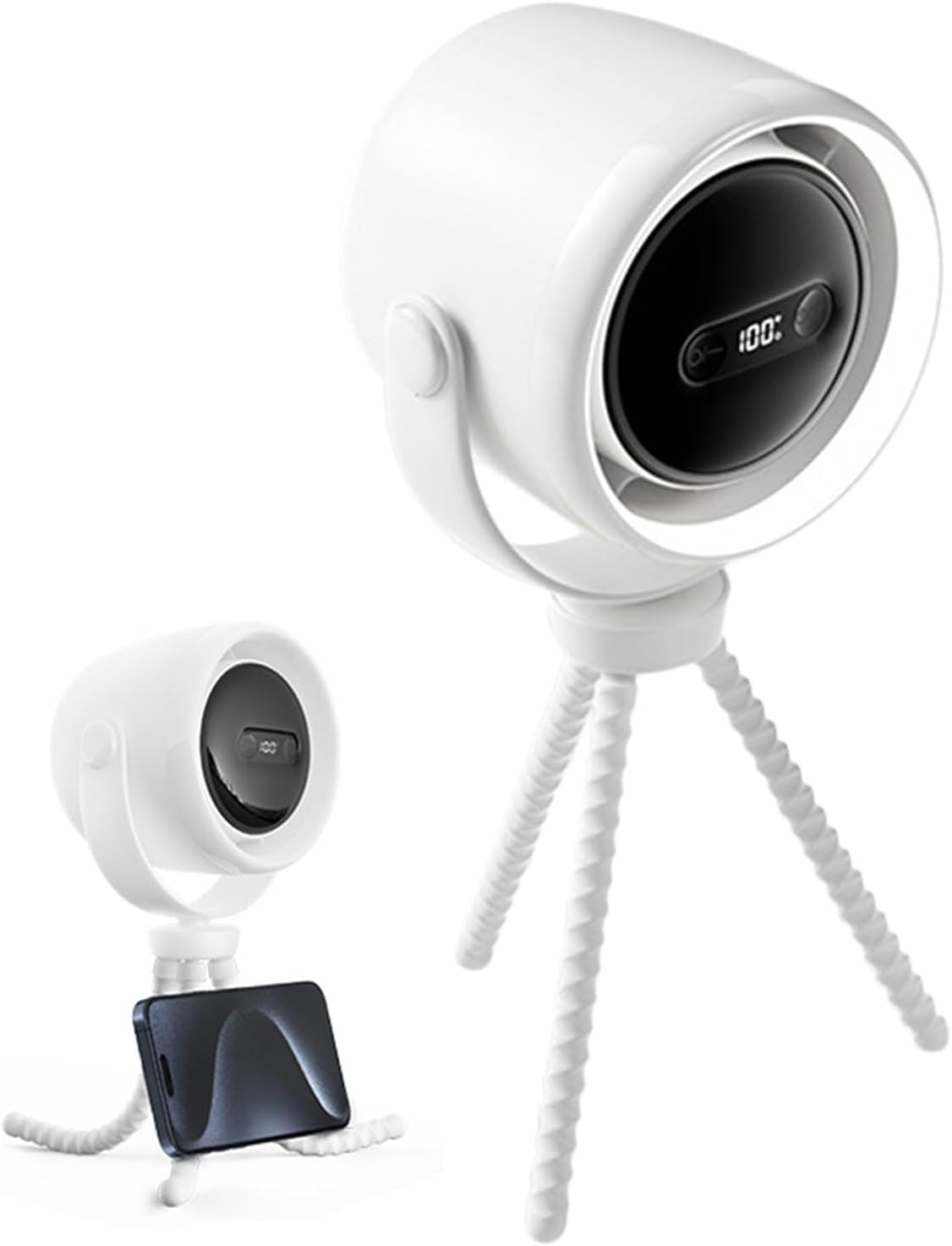 Norvo | Oppladbar klipsvifte for barnevogn med nattlys 100 hastigheter