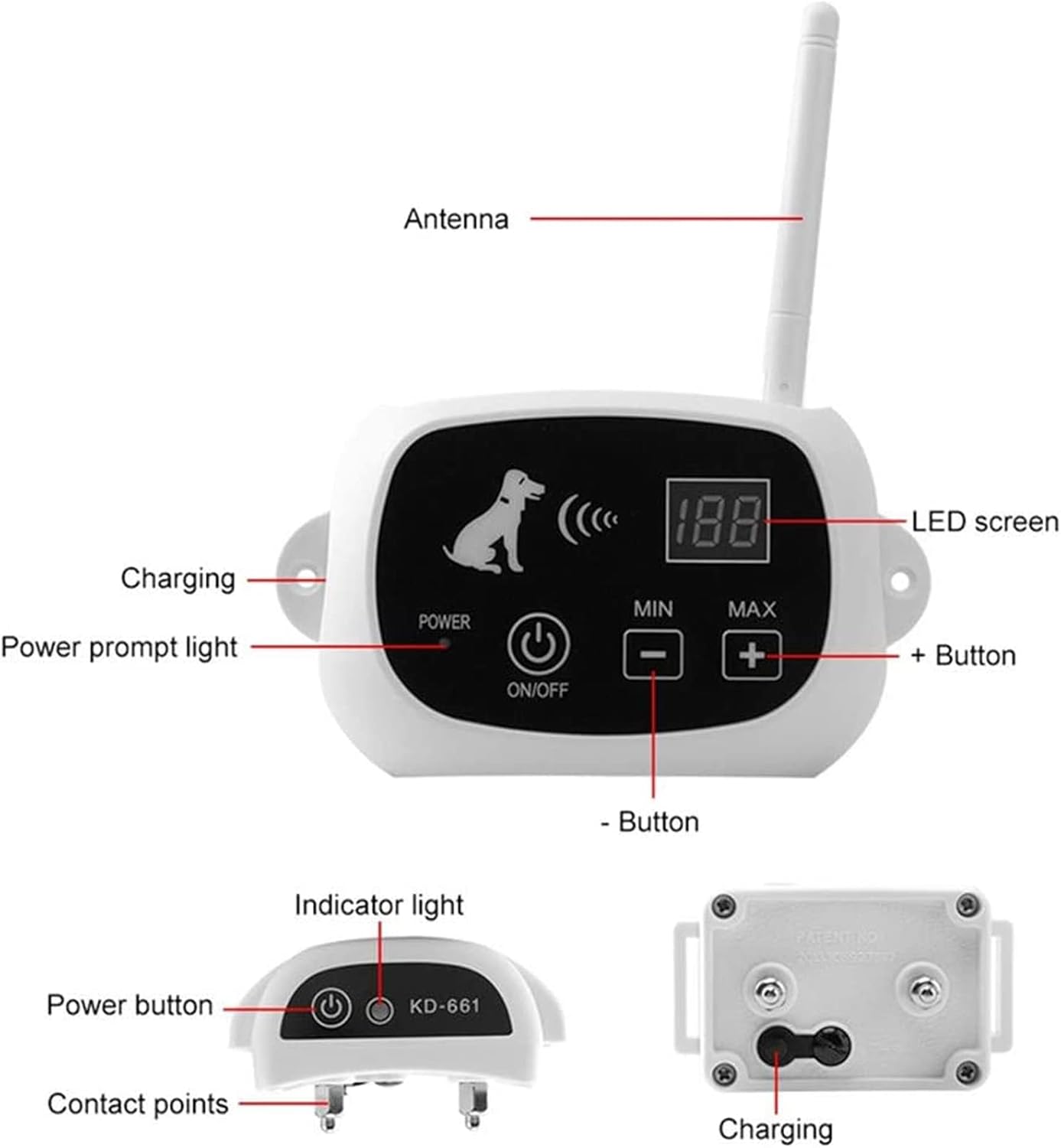 Norvo | Trådløst Hundefence Krage System | Vanntett, Oppladbar & Ideell for Hjemmetrening og Utendørs Eventyr