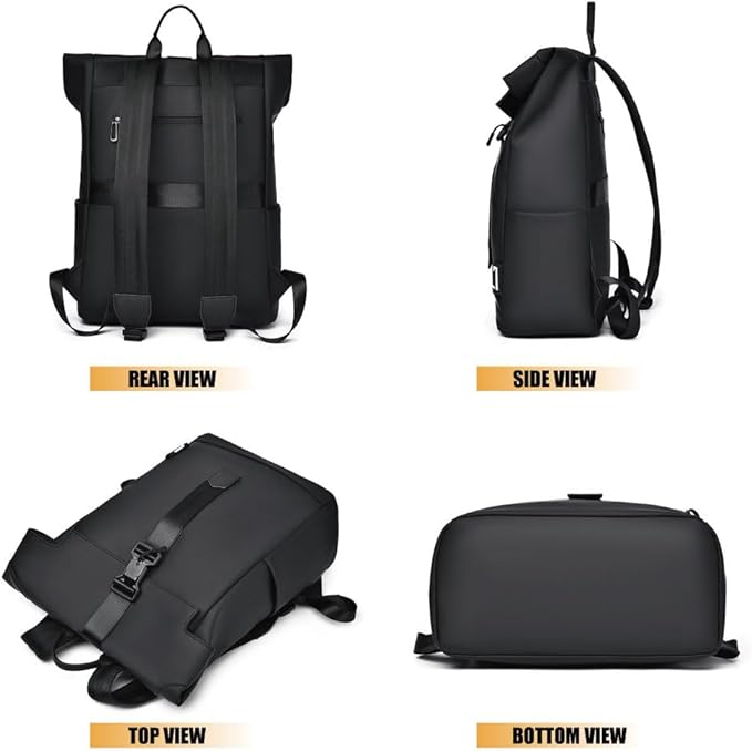 Norvo | BergTrek Vanntett Ergonomisk Ryggsekk – Lett Reise Rygsekk med USB Lading & Stor Laptop Oppbevaring