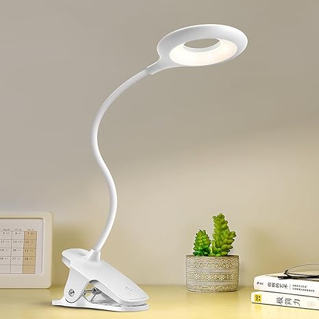 Norvo | Oppladbar LED Bordlampe med Klemme – Justerbar Skrivebordslampe for Hjemmekontor og Studier
