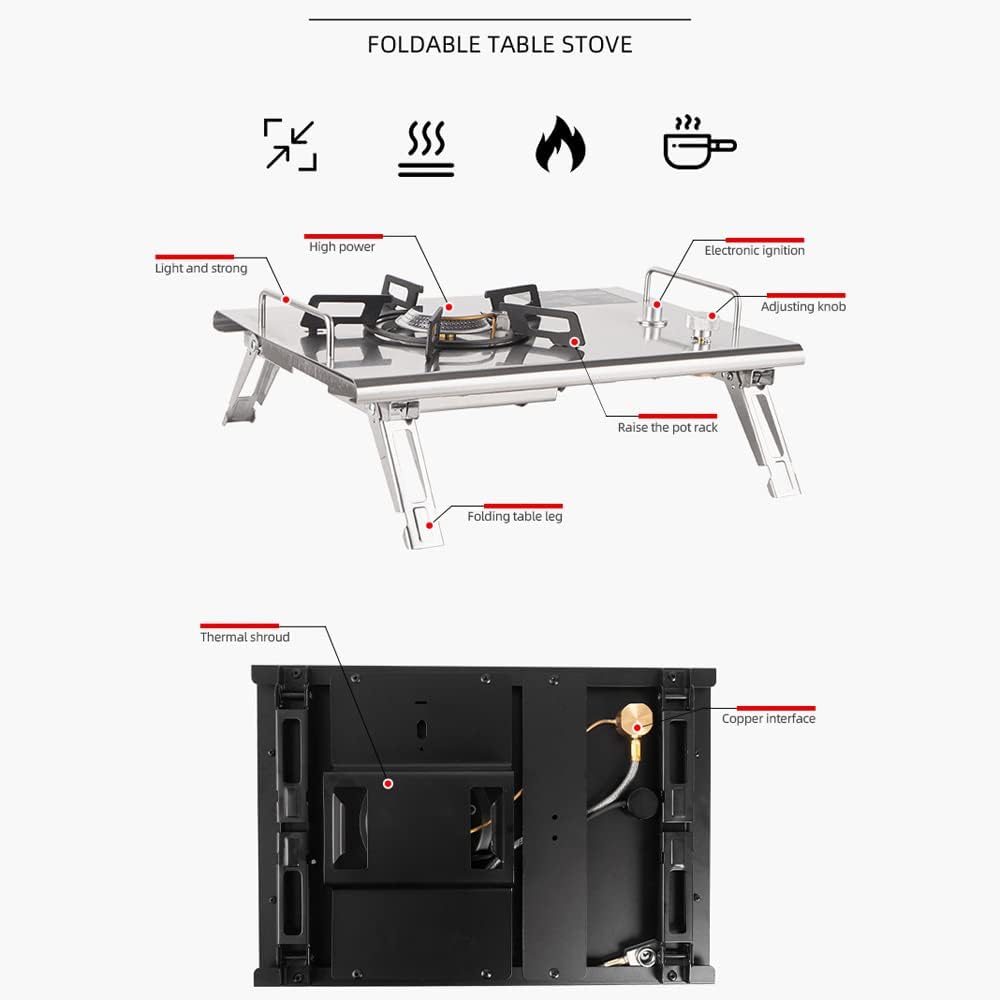 Frendorf | Utendørs sammenleggbar campingovn med elektronisk antenning – Travora