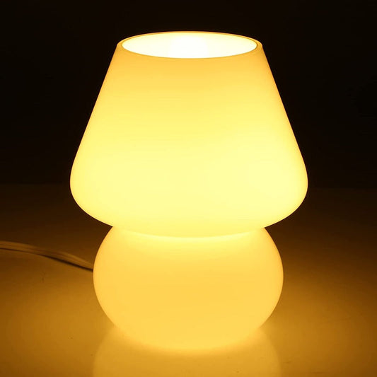 Norvo | Sopplampe, Glass sopplampe for nattbord Gjennomsiktig Murano Vintage stil Striped liten nattbordsbordlampe Virvlende lys for hjemmedekor, spisestue, stue, soverom, gave