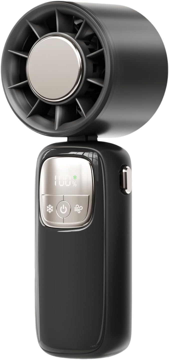 Norvo | Bærbar sammenleggbar håndholdt vifte med LED-skjerm 100 hastigheter