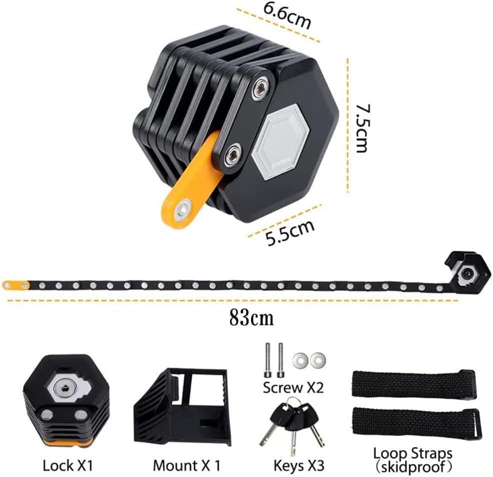 Norvo | SafeRide Sammenleggbar Tung-duty Tyverisikker Sykkellås – Ultra Sterk Sikkerhetskjede