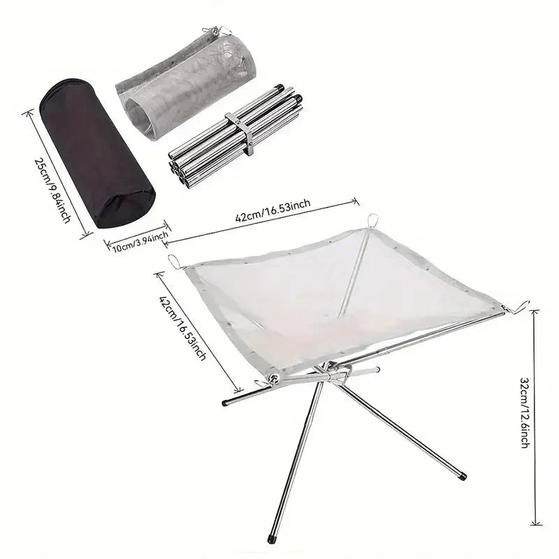 Norvo | Sammenleggbar bålplass stativ – Bærbar bålplass for camping og utendørs