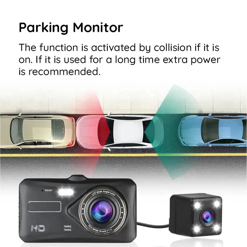 Norvo | Bredvinkel 1920x1080P FHD Dual Dash Cam