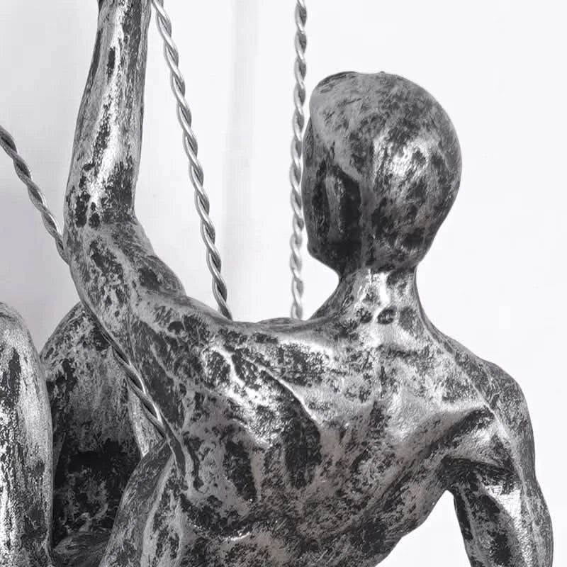 Norvo | Klatrende Mann Vegg Skulptur Sett – Moderne Harpiks Kunst