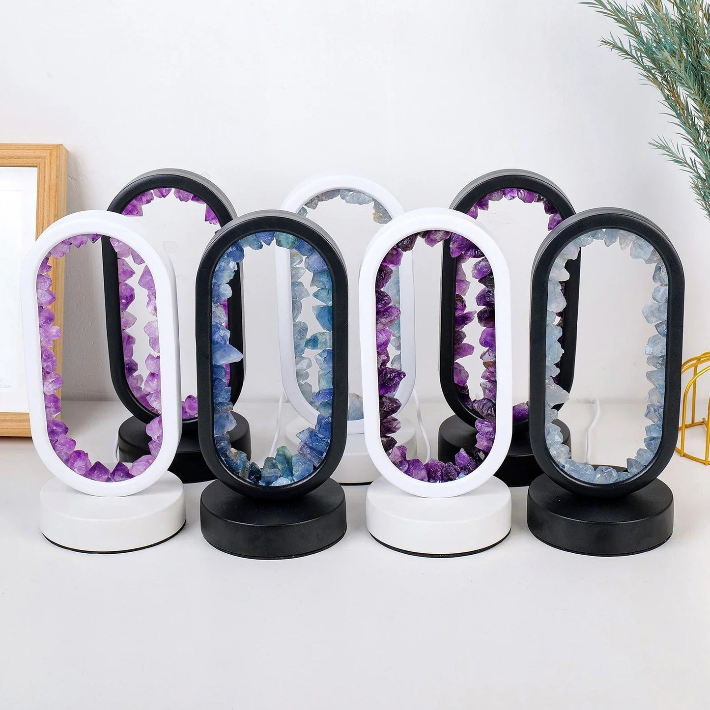 Norvo | CrystalGlow – Håndlaget ametyst atmosfærelampe for avslapning og fred