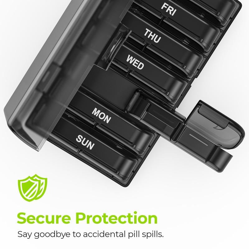 Norvo | AM PM Ukentlig Pilleorganisator – Reisevennlig, Stor Kapasitet & BPA-Fri