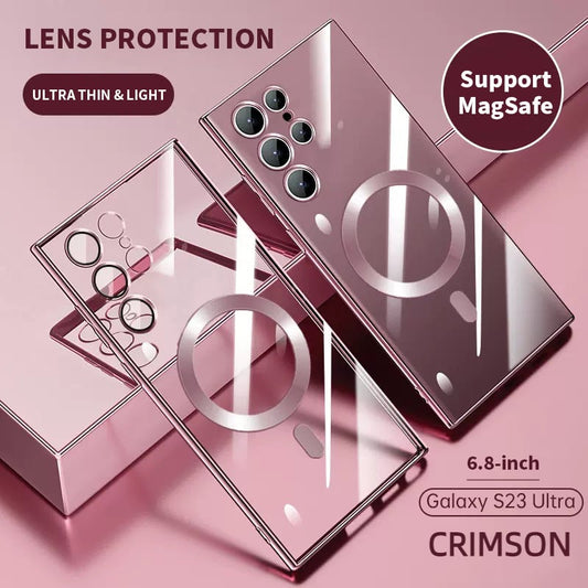 Norvo | Transparent luksusbelegg magnetisk deksel for Samsung