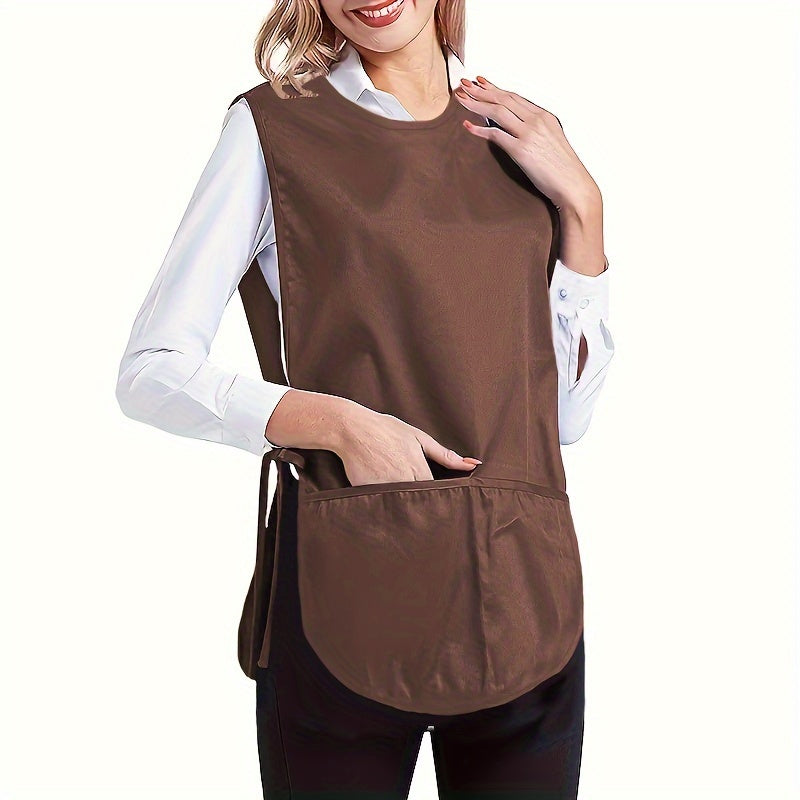 Norvo | Vest-stil side-bundet forkle med lommer – Polyester, 68cm lengde x 48cm bredde, Ideell for kjøkken og spisestue bruk