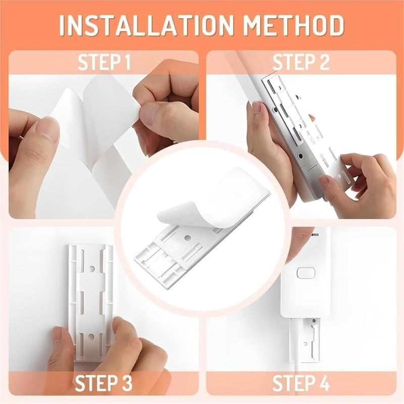 Norvo | Limkraft Strip Montering | Ingen-Bor Vegg- og Skrivebordsorganisator med Skyveskinne
