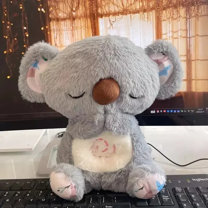Norvo | Angstlindring Koala Plush Toy med Musikk, Lys og Rytmisk Pustebevegelse