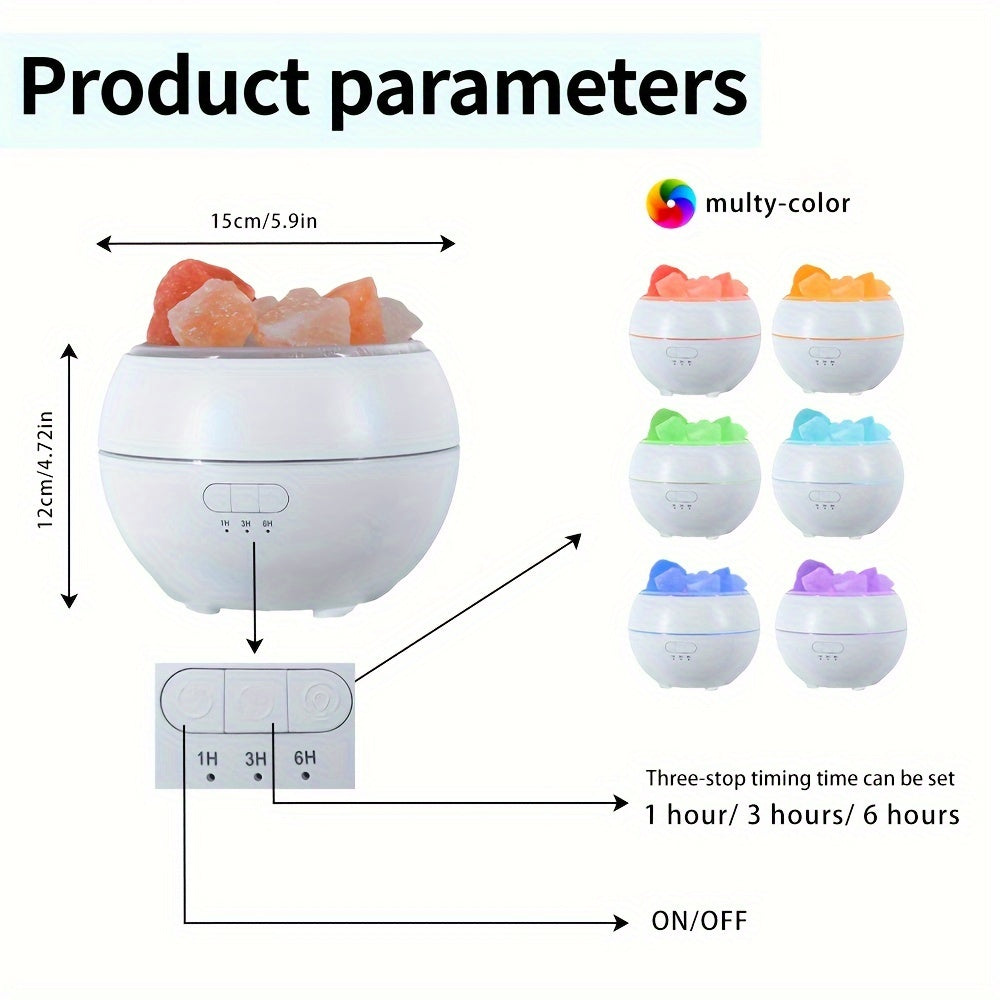 Norvo | Saltlampe Diffuser - 3-i-1 Essensiell Olje Diffuser, Himalaya Saltlampe & Luftfukter