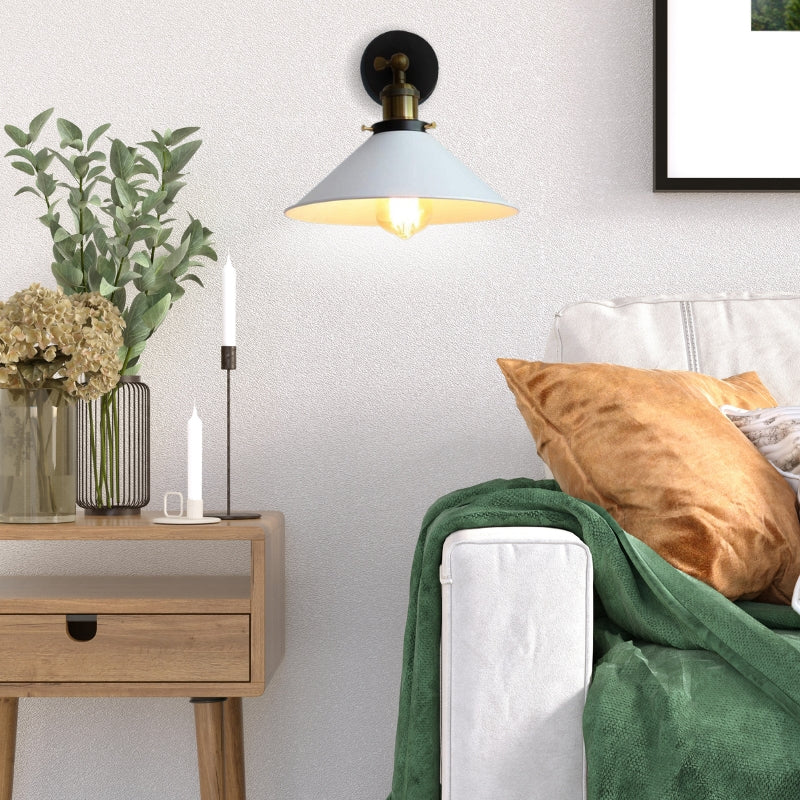 Norvo | Hvit industriell vintage vegglampe