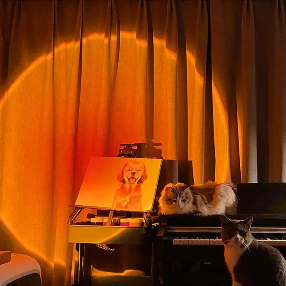 Norvo | l Stillegant Retro Bordlampe med Solnedgang