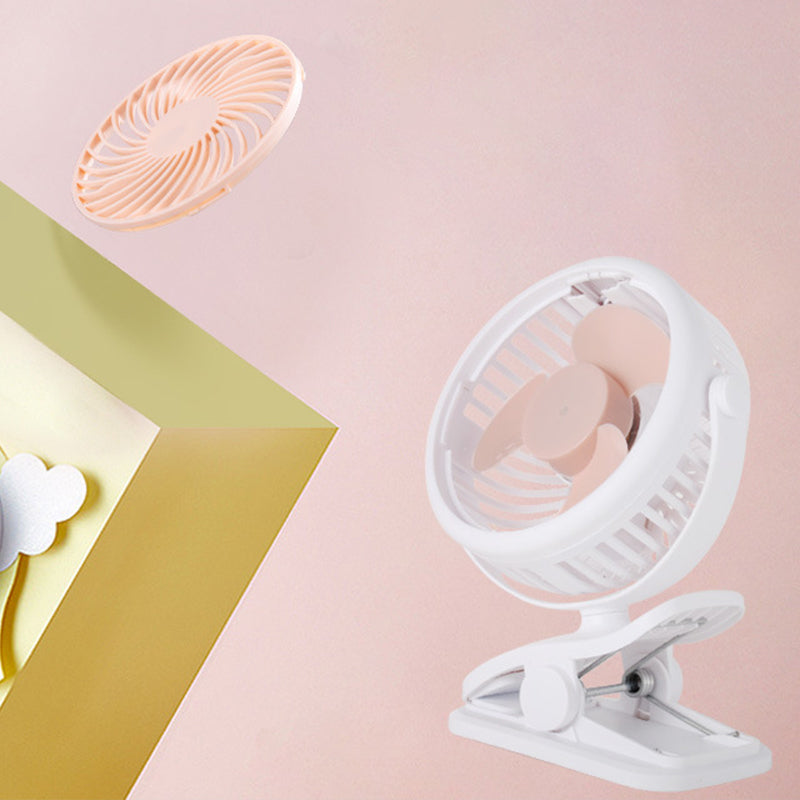 Norvo | Bærbar klemvifte med 360° rotasjon – USB & oppladbart batteri