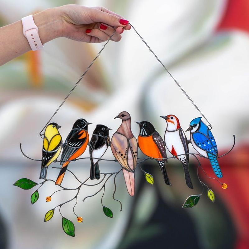 Fugler Flekket Glassvindu Henge 🐦 | Norvo