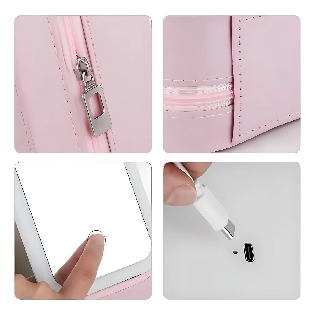 LED Lyskilde Speil – Justerbar Vinkel – Organisator for Skjønnhetselskere – Sterk Belysning for Utenfeil Utseende Norvo