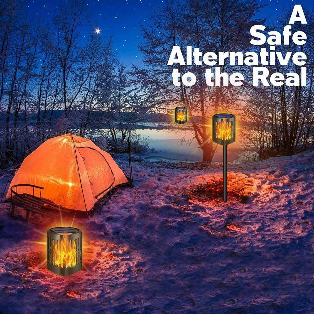 Norvo | Solar LED Flamme Lantern – Dekorativ utendørs belysning for hage og terrasse med hengemulighet