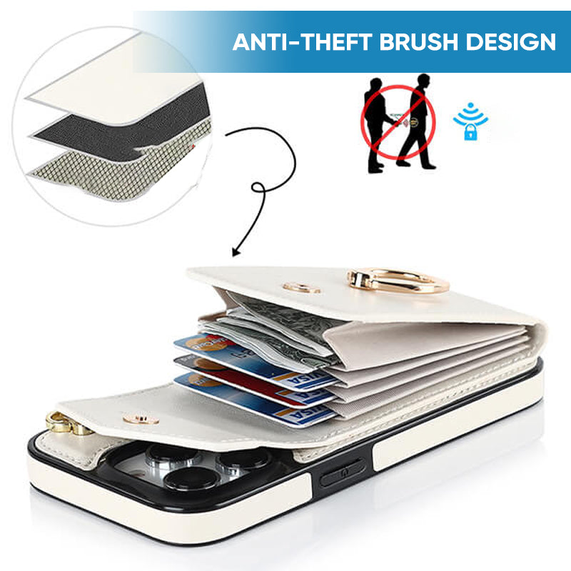 Norvo | Læderlommebok med ring og snor for iPhone