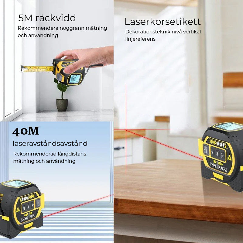 Norvo | 3-i-1 Infrarød Laser Båndmåling