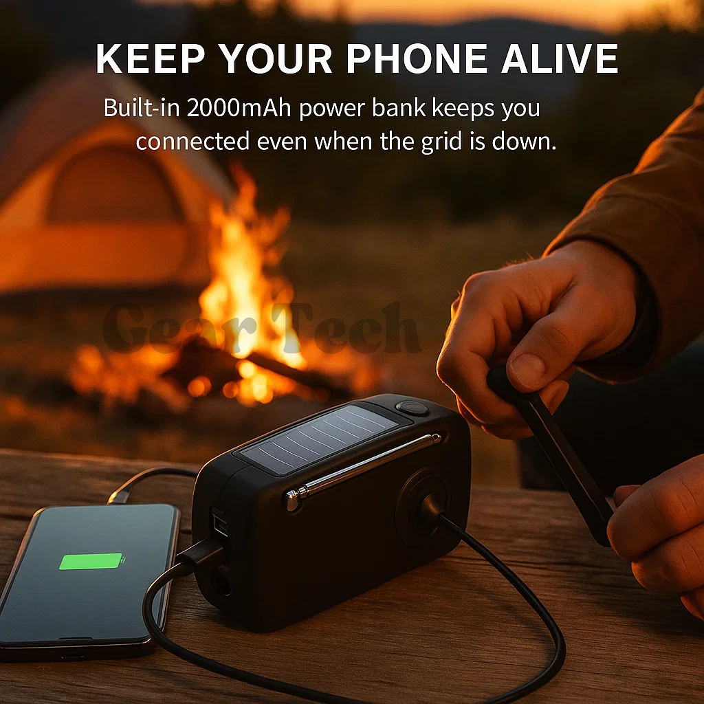 Norvo | Bærbar Winding Radio | AM/FM, Værmeldinger & Innebygd Power Bank for Nødhjelpsforberedelse