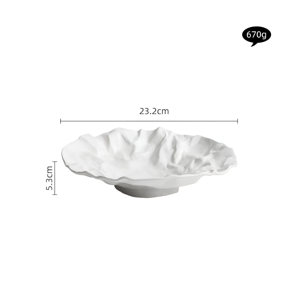 Norvo | Håndlaget krøllet papir keramikkplate