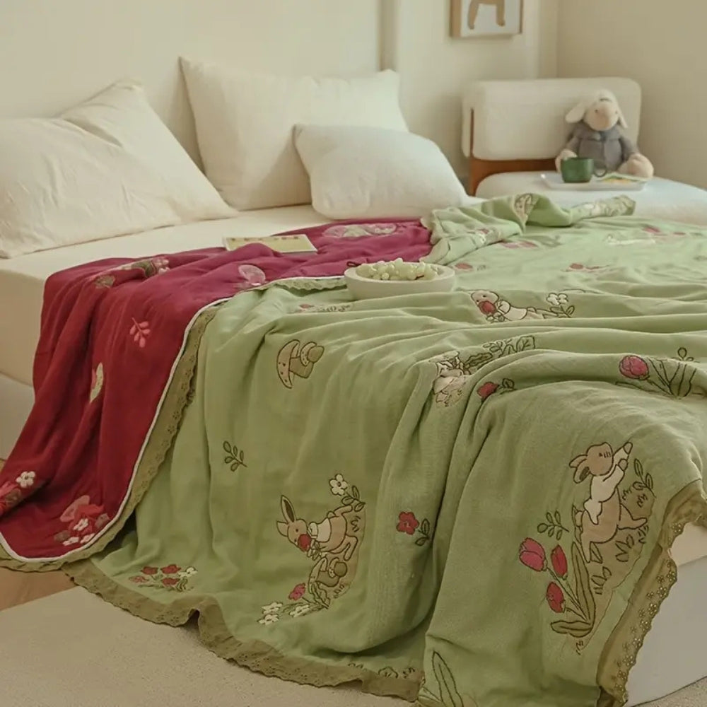 Norvo | Bestemt Kanin Blomster Bomull Teppe