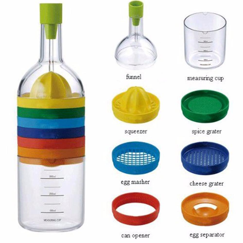 Norvo | 8-i-1 Fargerik Multifunksjonell Kjøkkenverktøy Flaske