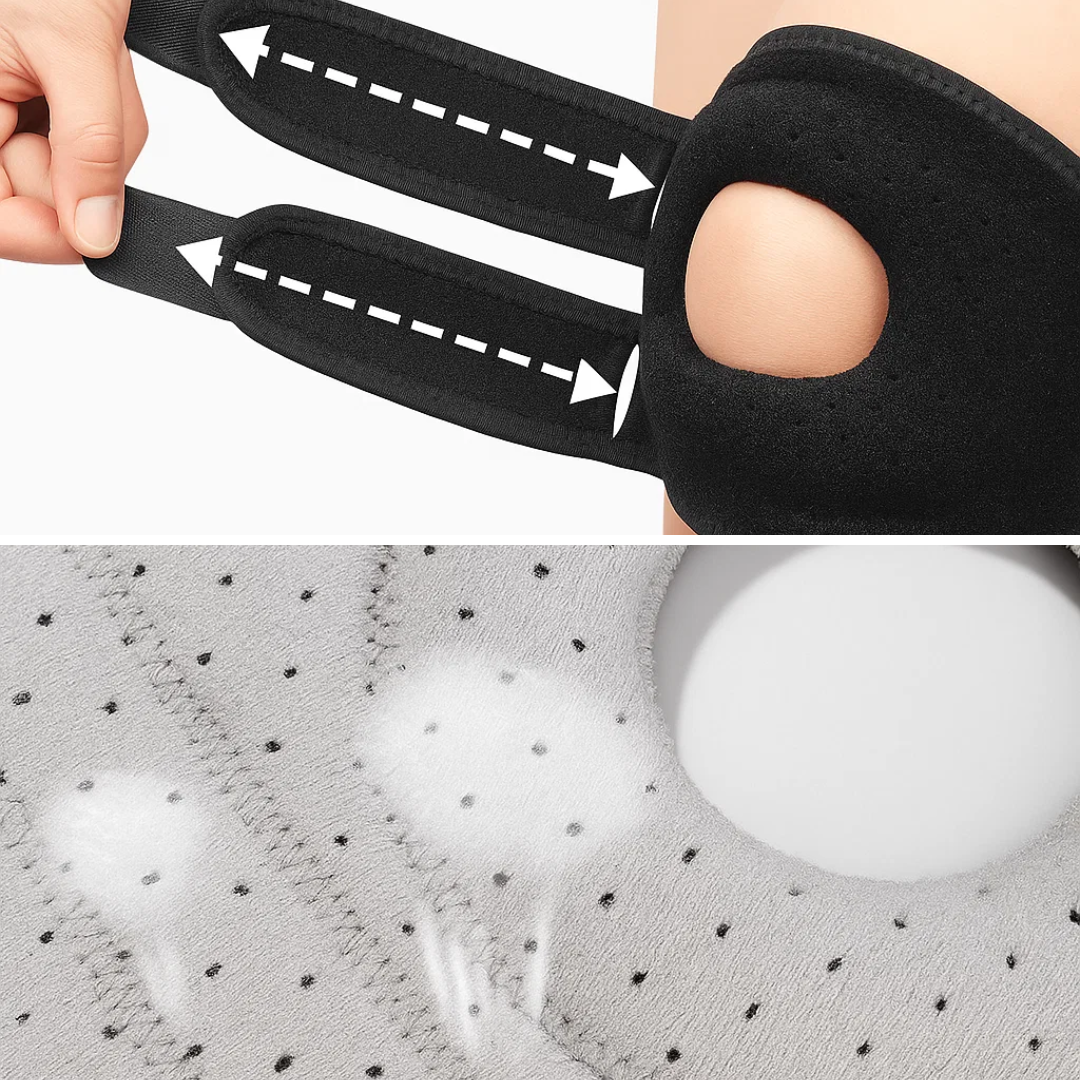 Smertebehandling for knær – Pustende elastisk støtte – Justerbar glidelåsrem – Løping trening daglig bruk Norvo