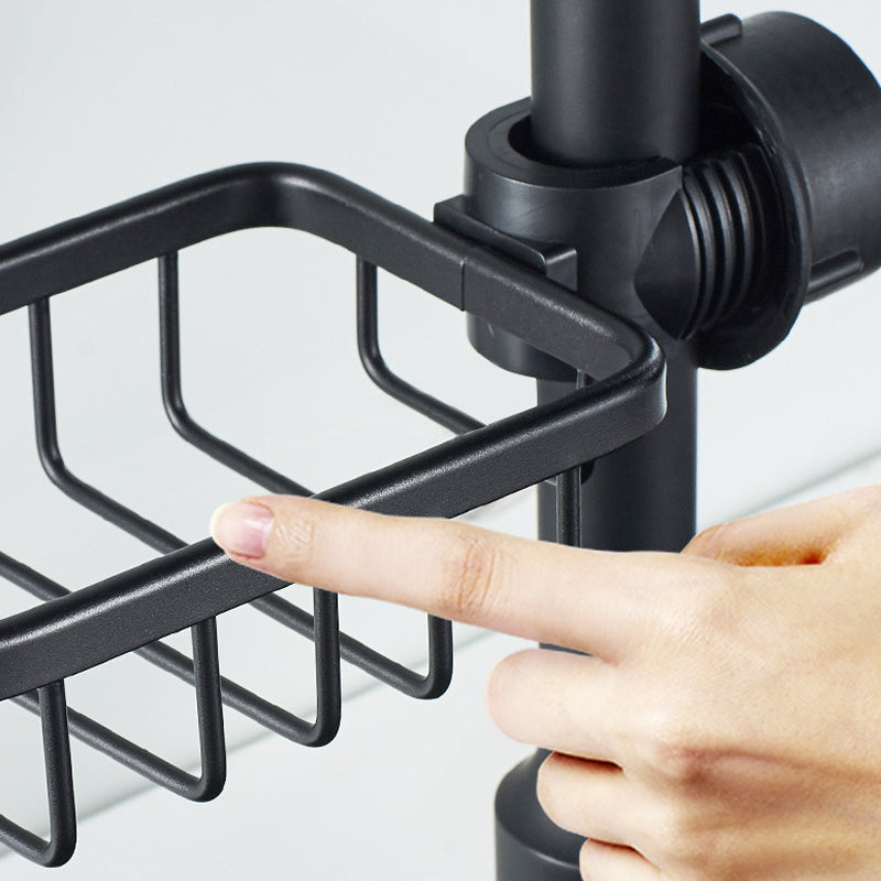 Norvo | Dusjholder for sjampo og såpe – Rustfritt aluminium – Sølv eller svart – Ingen boring