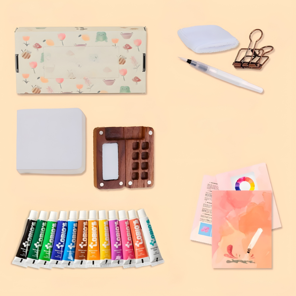 Norvo | Akvarell Reise Sett Bærbart Kunst Kit Kompakt Premium Maling