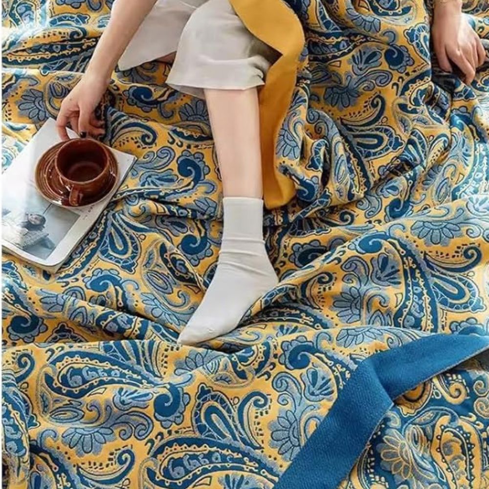 Norvo | Azure Golden Retro Bomullteppe