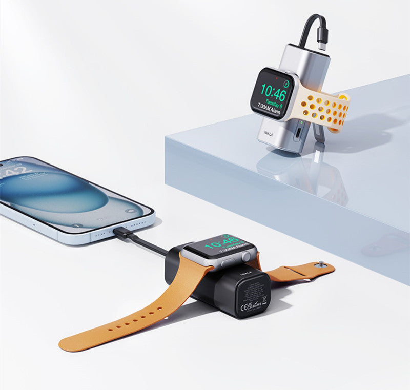 Norvo | 2-i-1 Mini Bærbar Magnetisk Trådløs Hurtiglading Power Bank (5000mAh)