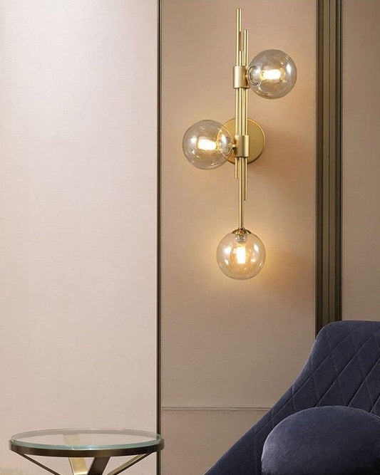 Norvo | 3 Hode Glass Ball Vegglampe - Amber