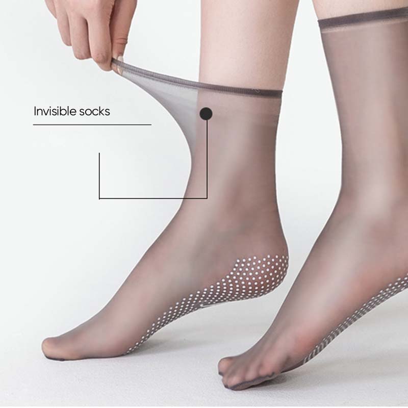 Norvo | Vår Sommer Usynlige Non-Slip Krystall Silke Sokker