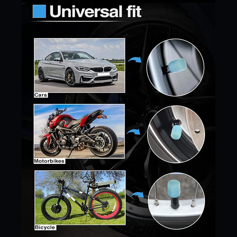 Norvo | Universelle Fluorescerende Dekk Ventilhetter (4 STK/Sett)