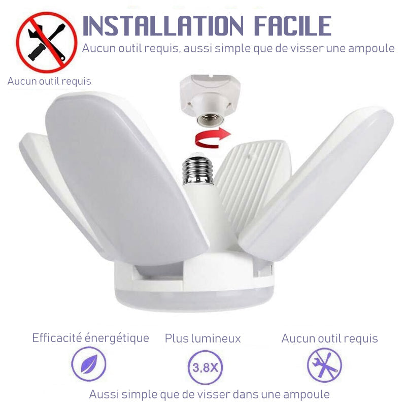 Foldbar deformert universal garasje lampe | Norvo