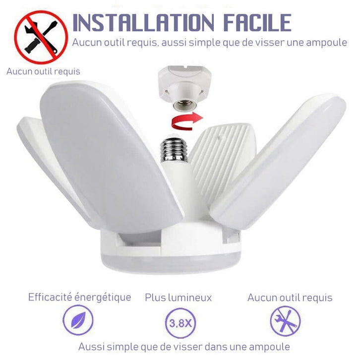 Foldbar deformert universal garasje lampe | Norvo