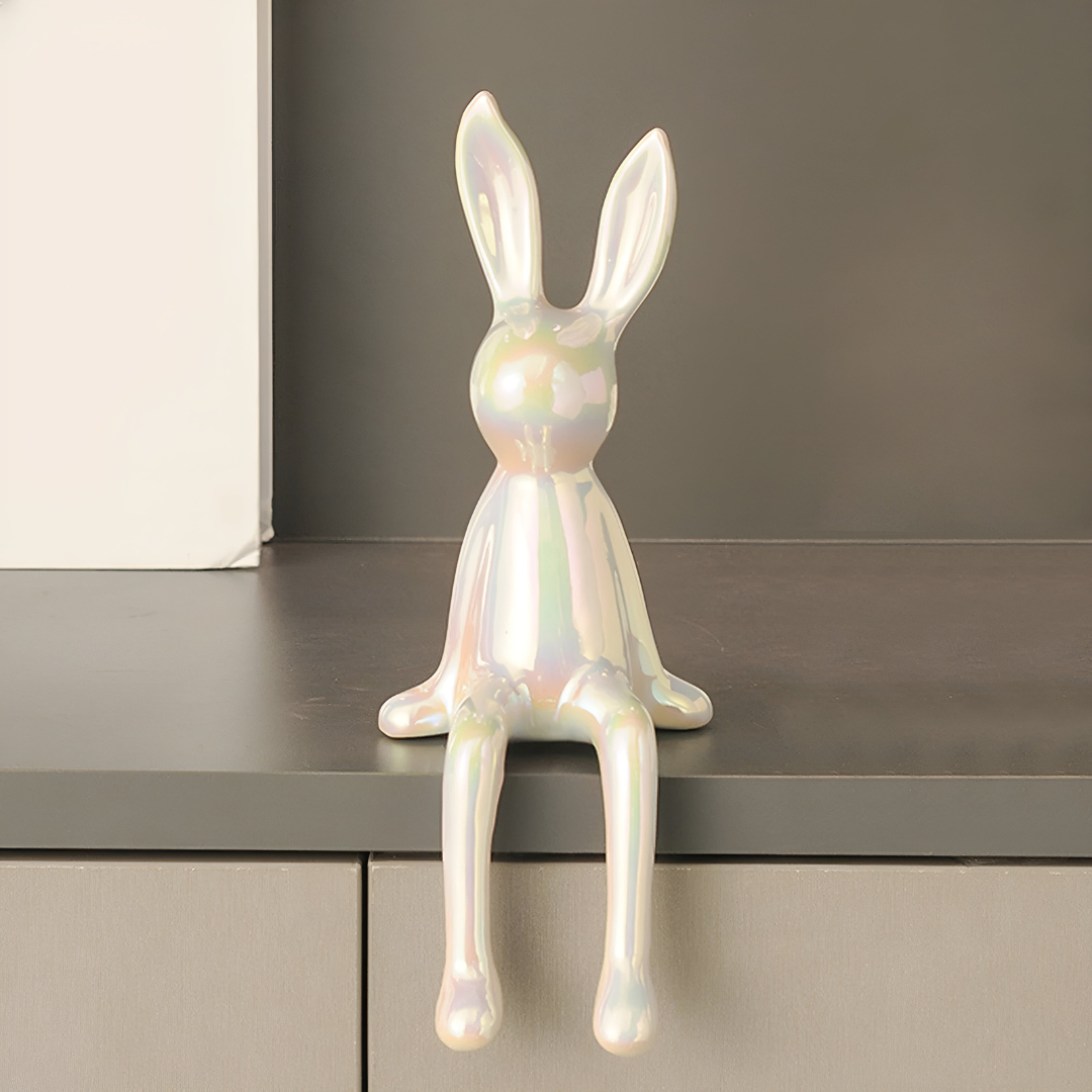 Norvo | Skinnende Keramisk Kanin Figurine