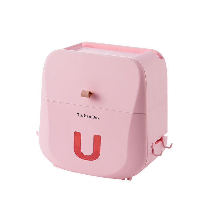 Norvo | Vanntett og hullfri toalettpapir lagringsboks og hylle med dobbeltlagsdesign, sterk bærerkapasitet, ett-klikk åpning og krok