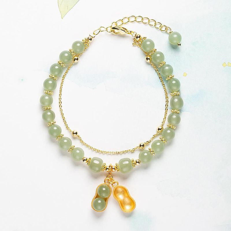 Norvo | Double Chain Natural Jade Bracelet