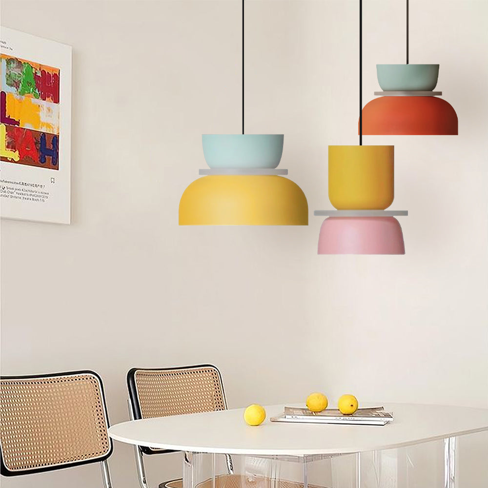 Norvo | Nordic Color Block Pendellampe - Modern Hängende Lampe for Kjøkken & Spisestue