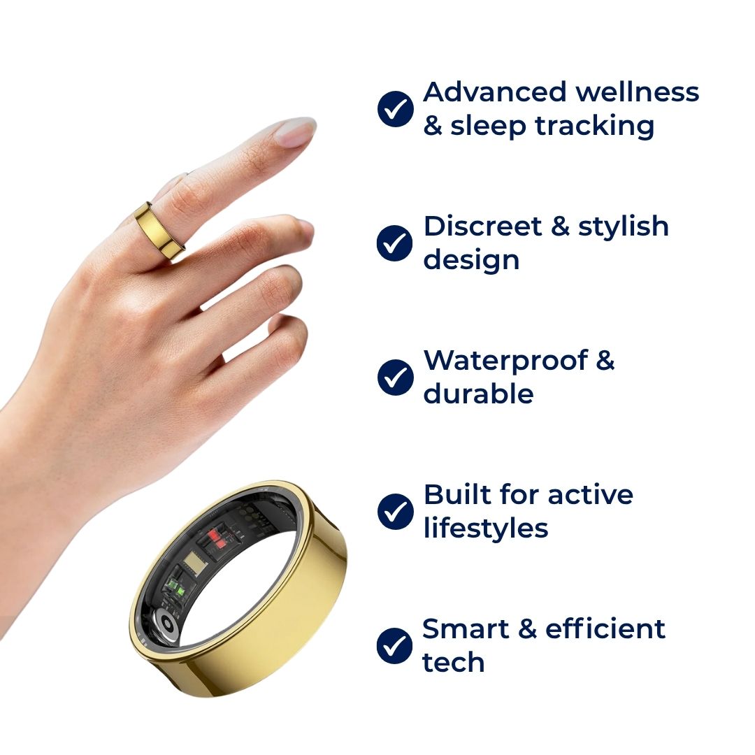 Norvo | Smart Ring Søvn- og Velvære Tracker - Vanntett Fitness Tracker Ring for Aktive Livsstiler - Helseovervåkingsenhet